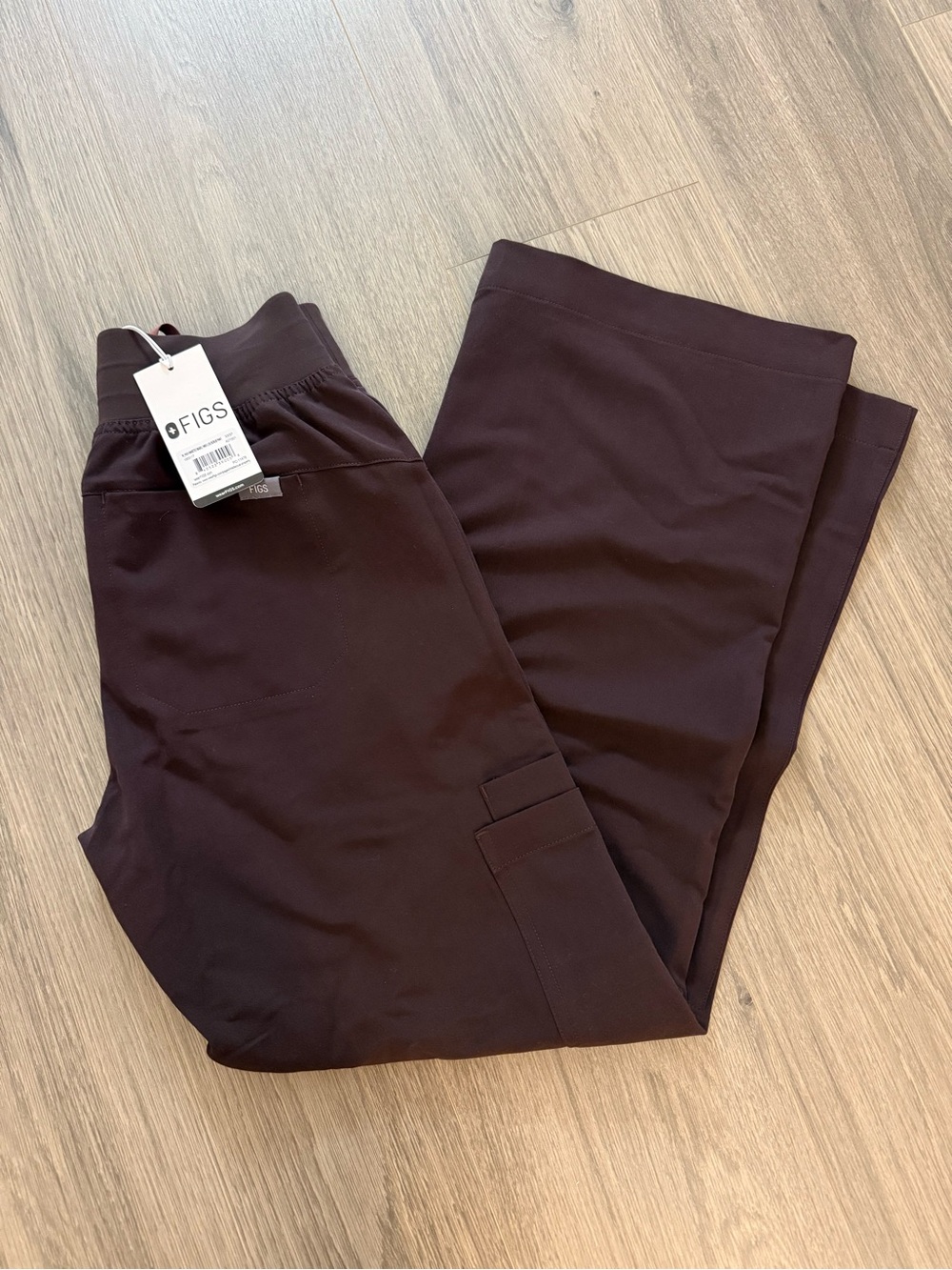 FIGS Isabel Wide Leg Scrub Pants in Espresso XXS PETITE